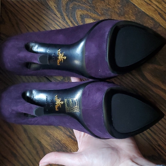 NWT Authentic Prada Suede Purple Platform Heels - Picture 4 of 7